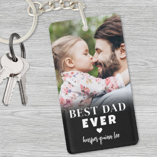 Beste Papa Ooit Gepersonaliseerde Foto Sleutelhanger