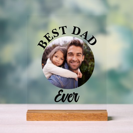 Beste papa ooit gepersonaliseerde foto template acryl bord (Neutraal)