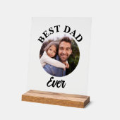 Beste papa ooit gepersonaliseerde foto template acryl bord (Hoek)
