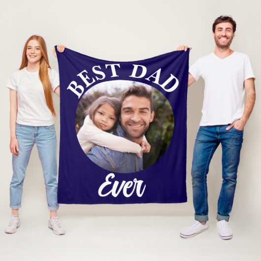 Beste papa ooit gepersonaliseerde foto template fleece deken (In situ)