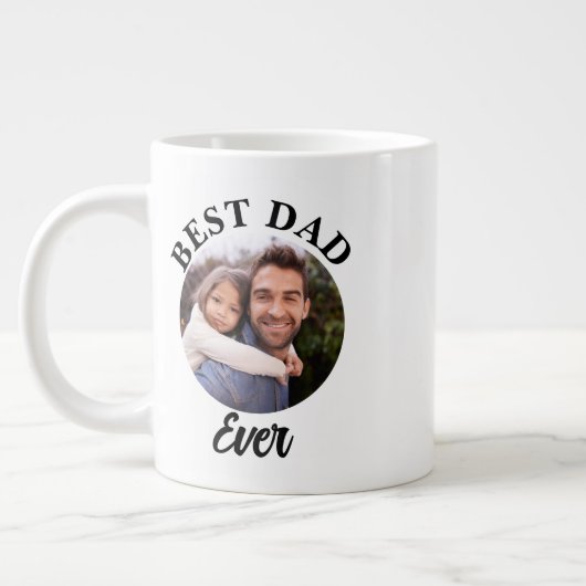 Beste papa ooit gepersonaliseerde foto template grote koffiekop (Links)