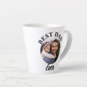 Beste papa ooit gepersonaliseerde foto template latte mok (Rechterhoek)