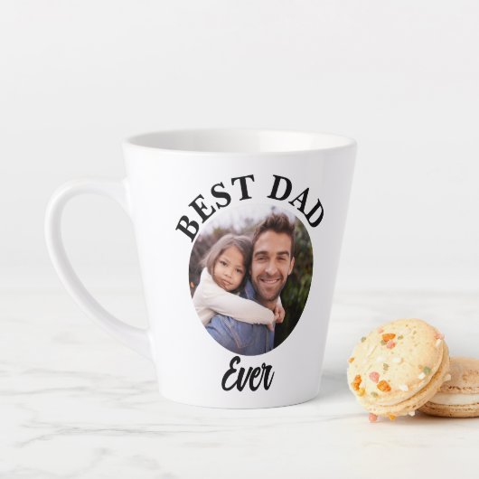 Beste papa ooit gepersonaliseerde foto template latte mok (In situ)