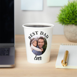 Beste papa ooit gepersonaliseerde foto template papieren bekers