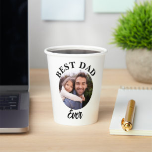 Beste papa ooit gepersonaliseerde foto template papieren bekers