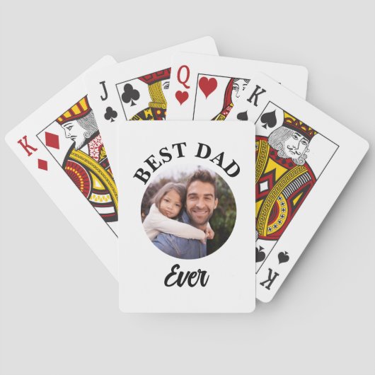 Beste papa ooit gepersonaliseerde foto template pokerkaarten (Achterkant)