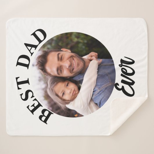 Beste papa ooit gepersonaliseerde foto template sherpa deken (Voorkant (horizontaal))