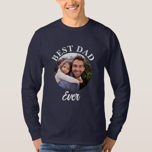 Beste papa ooit gepersonaliseerde foto template t-shirt (Voorkant)