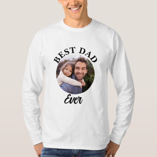Beste papa ooit gepersonaliseerde foto template t-shirt (Voorkant)