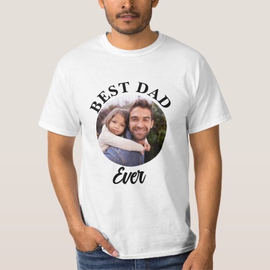 Beste papa ooit gepersonaliseerde foto template t-shirt (Voorkant)