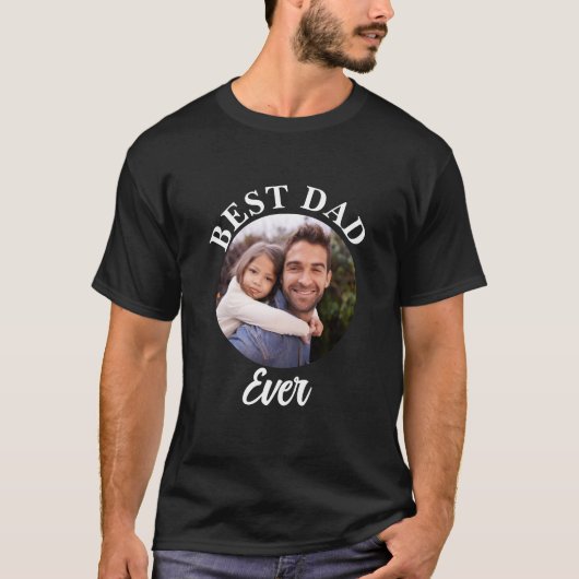 Beste papa ooit gepersonaliseerde foto template t-shirt (Voorkant)
