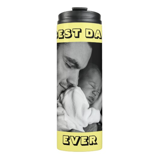Beste papa ooit | Gepersonaliseerde foto Thermosbeker (Voorkant)
