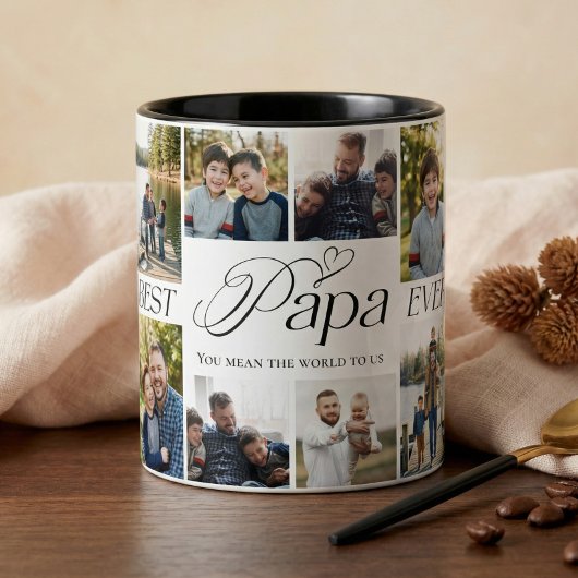 Beste papa ooit gepersonaliseerde fotocollage aand mok
