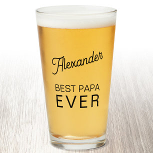 Beste Papa ooit gepersonaliseerde naam bier Glas