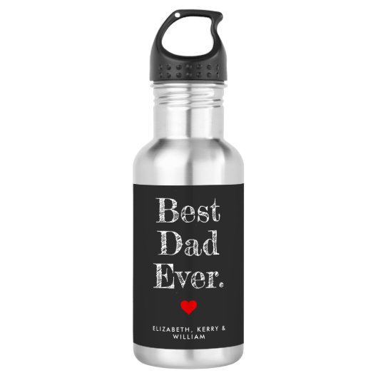 Beste Papa Ooit Gepersonaliseerde Namen Waterfles (Voorkant)