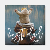 Beste papa ooit gepersonaliseerde Vaderdag foto Magneet (Voorkant)