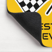 Beste papa ooit geruit vlag geel zwart muismat (Hoek)