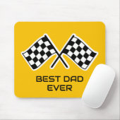 Beste papa ooit geruit vlag geel zwart muismat (Met muis)