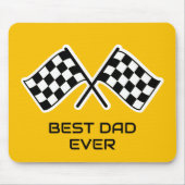 Beste papa ooit geruit vlag geel zwart muismat (Voorkant)