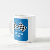 Beste papa ooit geruit vlaggen aangepaste foto bla koffiemok (Voorkant links)