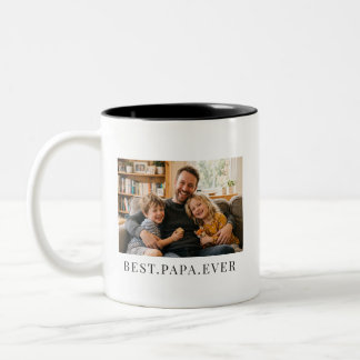 Beste Papa Ooit Geschenk Dubbelzijdige Foto Tweekleurige Koffiemok