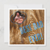 Beste papa ooit geschilderd op hout - fotokaart feestdagenkaart (Voorkant)
