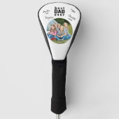 Beste papa ooit gesigneerde foto wit gepersonalise golfheadcover (Voorkant)