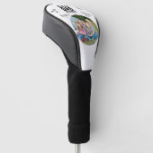 Beste papa ooit gesigneerde foto wit gepersonalise golfheadcover (Schuin)