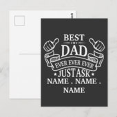  beste papa ooit gewoon vragen kindernaam briefkaart (Voorkant / Achterkant)