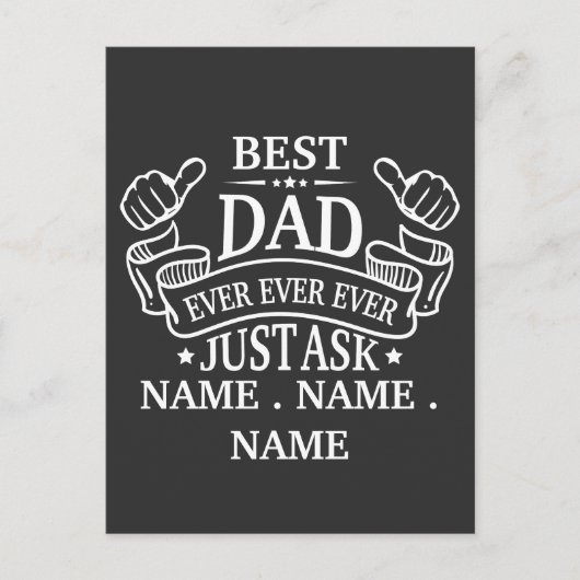  beste papa ooit gewoon vragen kindernaam briefkaart (Voorkant)