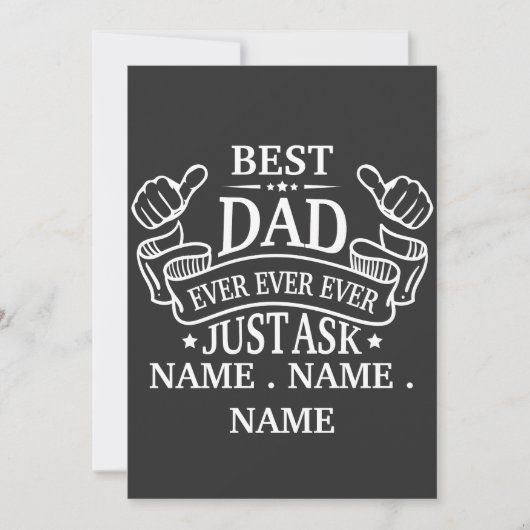  beste papa ooit gewoon vragen kindernaam kaart (Voorkant)