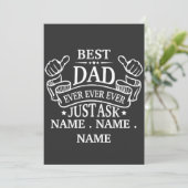  beste papa ooit gewoon vragen kindernaam kaart (Staand voorkant)