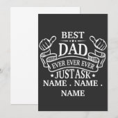  beste papa ooit gewoon vragen kindernaam kaart (Voorkant / Achterkant)