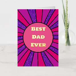 Beste papa ooit glitterstralen Vaderdag Folie Wenskaart