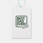 Beste papa ooit goedgekeurd tekstontwerp cadeaulabel (Achterkant)