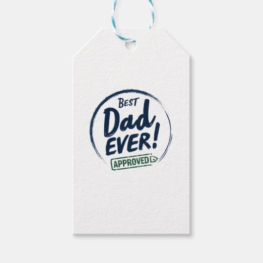 Beste papa ooit, Goedgekeurd tekstontwerp Cadeaulabel (Voorkant)