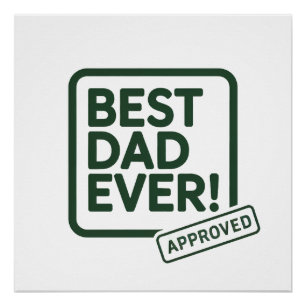Beste papa ooit goedgekeurd tekstontwerp perfect poster