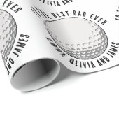 Beste papa ooit golfbalpatroon Kinder namen Cadeaupapier (Rol Hoek)