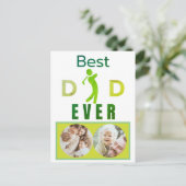 Beste papa ooit golfer aangepaste foto boodschap briefkaart (Staand voorkant)