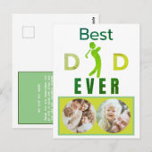 Beste papa ooit golfer aangepaste foto boodschap briefkaart (Voorkant / Achterkant)