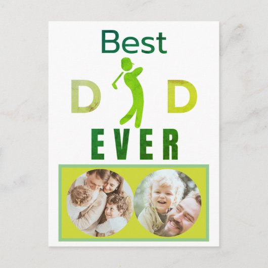 Beste papa ooit golfer aangepaste foto boodschap briefkaart (Voorkant)