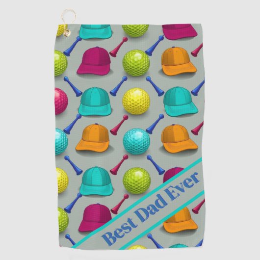 Beste papa ooit  golfhanddoek (Voorkant)
