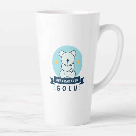 Beste Papa Ooit Golu Teddibeer Latte Mok (Rechts)