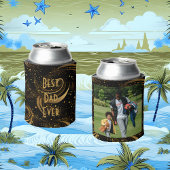 Beste papa ooit Goud Blad Zwart Swirls Kalligrafie Blikjeskoeler