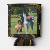 Beste papa ooit Goud Blad Zwart Swirls Kalligrafie Blikjeskoeler (Voorkant)