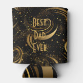 Beste papa ooit Goud Blad Zwart Swirls Kalligrafie Blikjeskoeler (Achterkant)