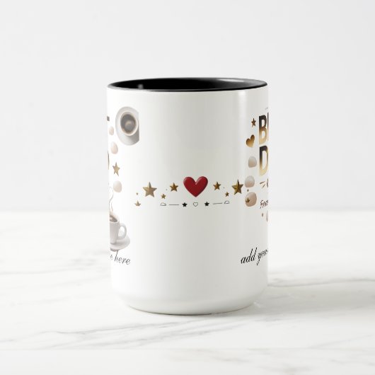 Beste papa ooit: goud en dankbaarheid mok (Midden)