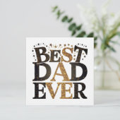 Beste Papa Ooit Gouden zwarte typografie Vaderdag Feestdagenkaart (Staand voorkant)