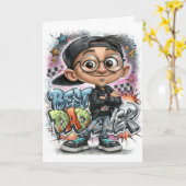 Beste Papa Ooit Graffiti Kaart (Gele Bloem)