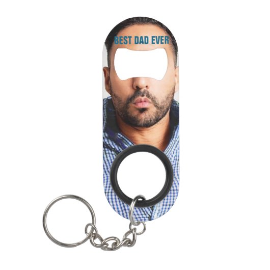 BESTE PAPA OOIT | Grappige papa gezicht foto Mini Flessenopener (Voorkant)